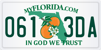 FL license plate 0613DA