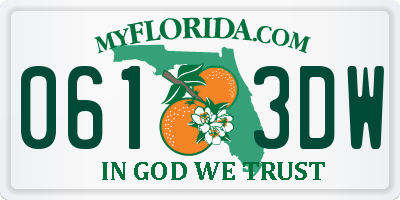 FL license plate 0613DW