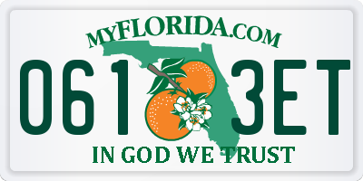 FL license plate 0613ET