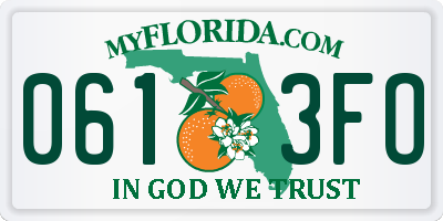 FL license plate 0613FO