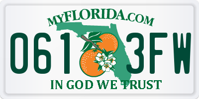 FL license plate 0613FW
