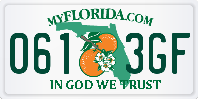 FL license plate 0613GF