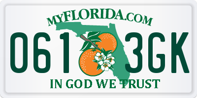 FL license plate 0613GK