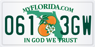 FL license plate 0613GW