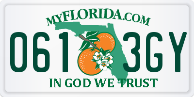 FL license plate 0613GY
