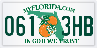 FL license plate 0613HB