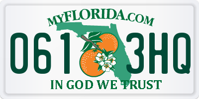 FL license plate 0613HQ