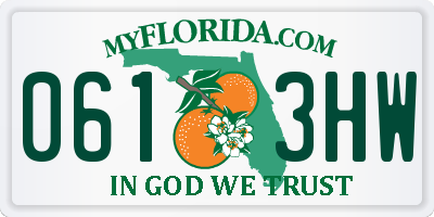 FL license plate 0613HW