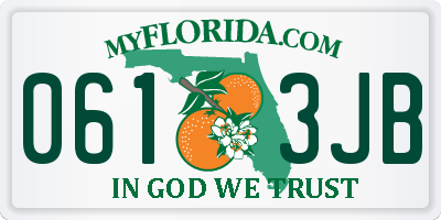 FL license plate 0613JB