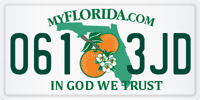 FL license plate 0613JD