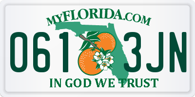 FL license plate 0613JN