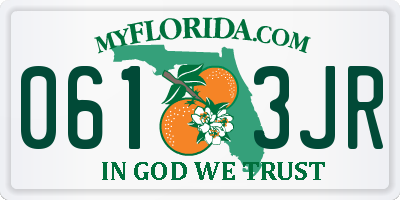 FL license plate 0613JR