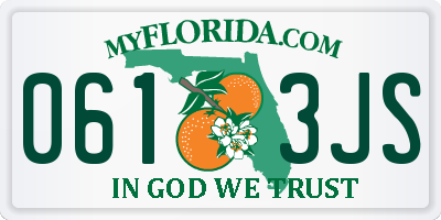 FL license plate 0613JS