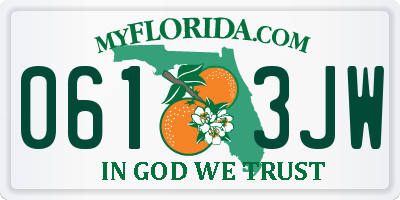FL license plate 0613JW