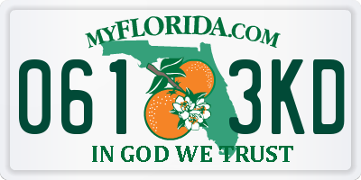 FL license plate 0613KD