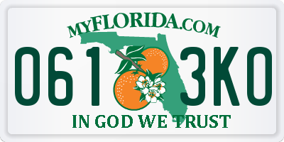 FL license plate 0613KO