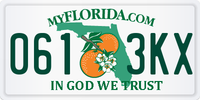 FL license plate 0613KX
