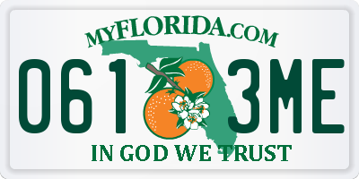 FL license plate 0613ME