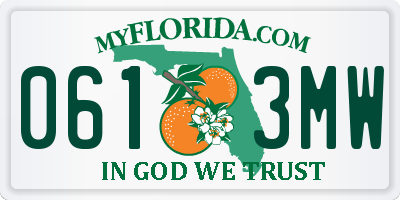 FL license plate 0613MW