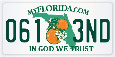 FL license plate 0613ND