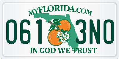 FL license plate 0613NO