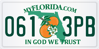 FL license plate 0613PB