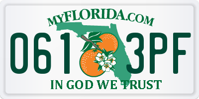 FL license plate 0613PF