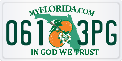 FL license plate 0613PG