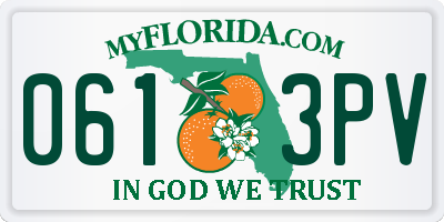 FL license plate 0613PV