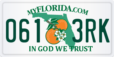 FL license plate 0613RK