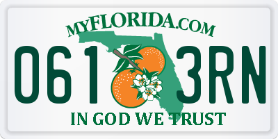 FL license plate 0613RN