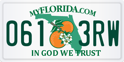 FL license plate 0613RW