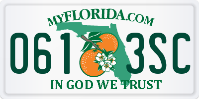 FL license plate 0613SC