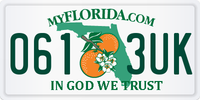 FL license plate 0613UK