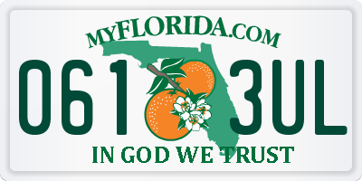 FL license plate 0613UL