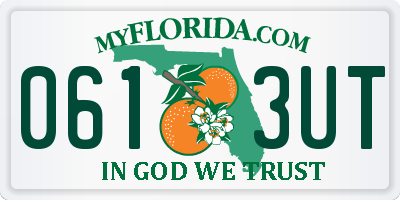 FL license plate 0613UT