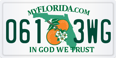 FL license plate 0613WG