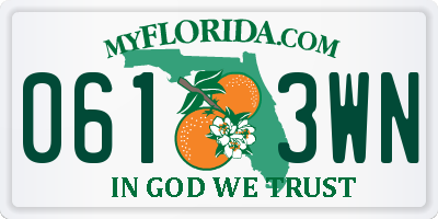 FL license plate 0613WN