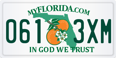 FL license plate 0613XM