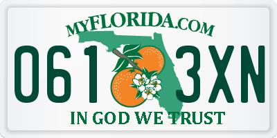 FL license plate 0613XN