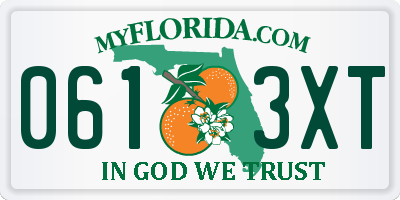 FL license plate 0613XT