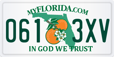 FL license plate 0613XV