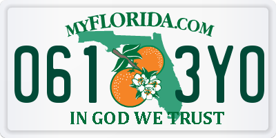 FL license plate 0613YO