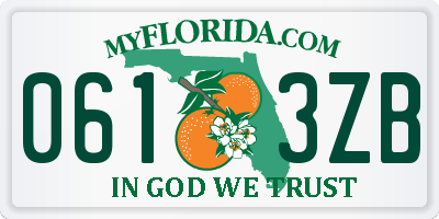FL license plate 0613ZB