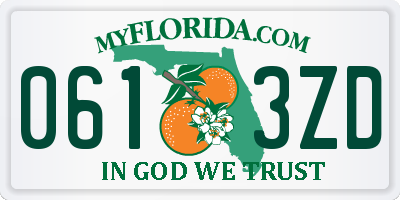 FL license plate 0613ZD