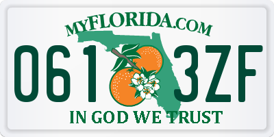 FL license plate 0613ZF