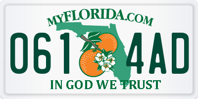 FL license plate 0614AD