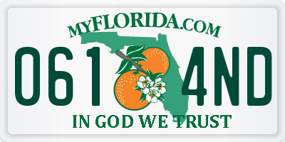 FL license plate 0614ND