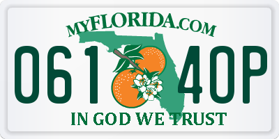 FL license plate 0614OP