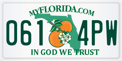 FL license plate 0614PW